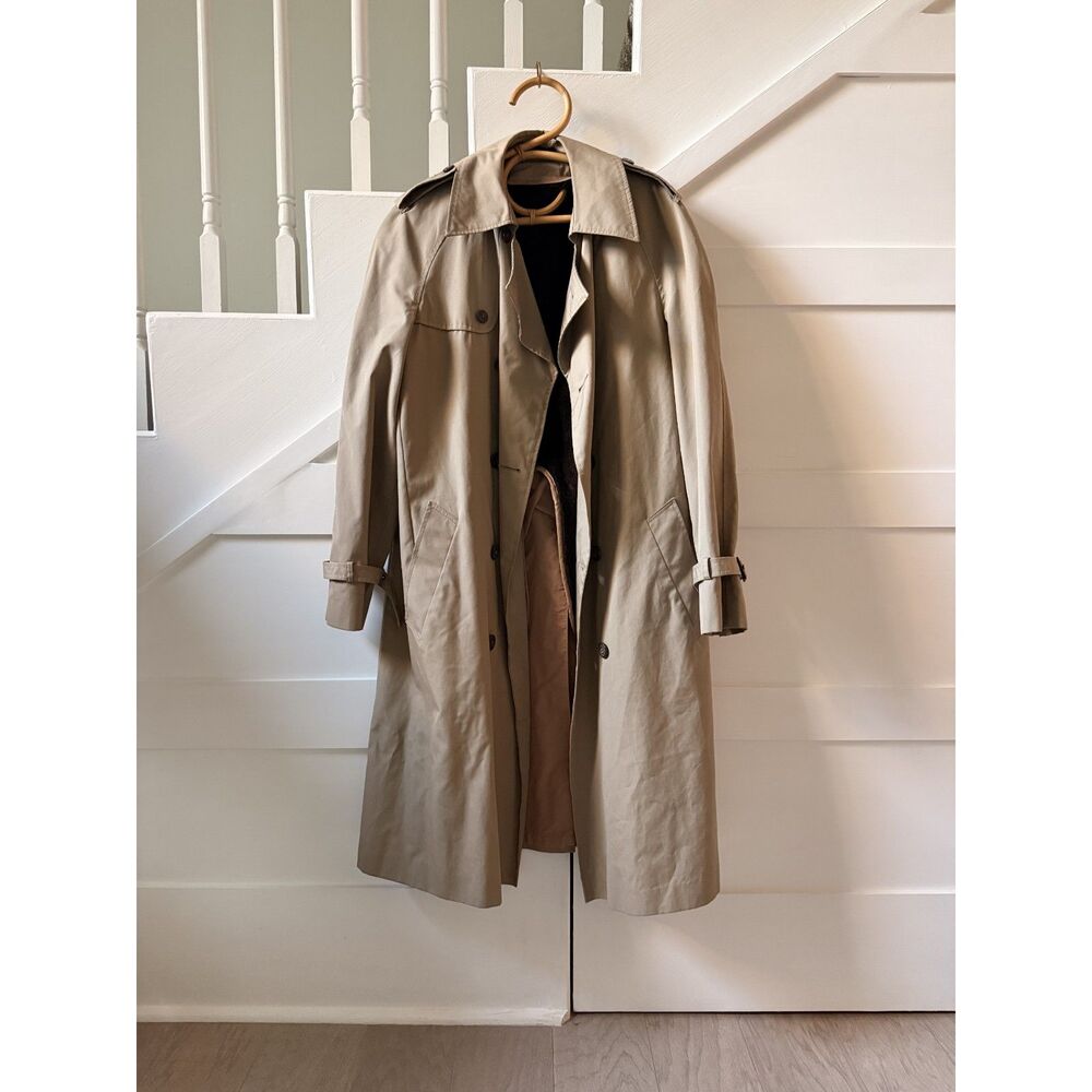 Vintage Beige Trench Coat with Removable Liner | Size 38